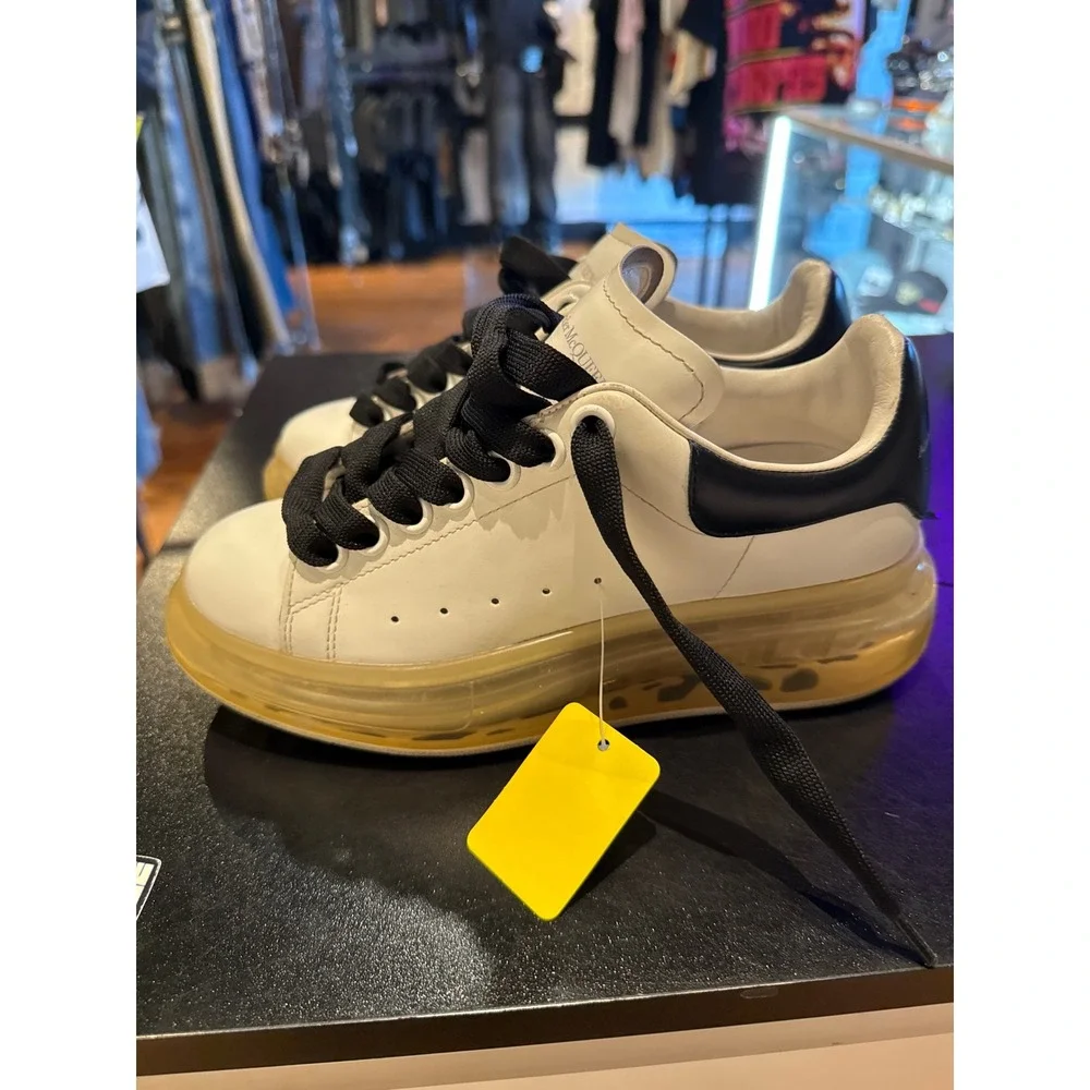 Alexander McQueen Sneakers‎ White Black Transparent Sole 611698 Size 35.5